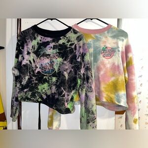 Santa Cruz Tie-Dye cropped Sweatshirt bundle S/M
